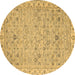 Round Oriental Brown Traditional Rug, abs2766brn