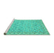 Sideview of Machine Washable Oriental Turquoise Traditional Area Rugs, wshabs2766turq