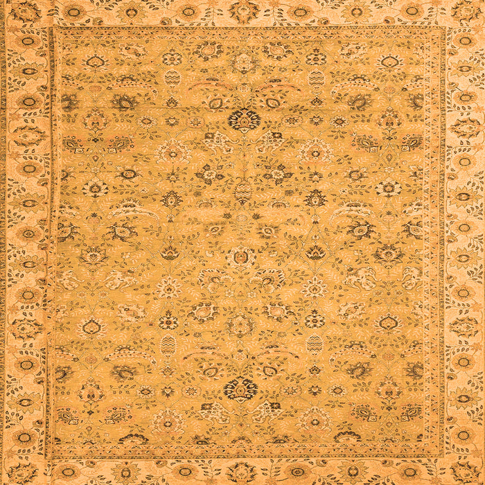 Square Machine Washable Oriental Orange Traditional Area Rugs, wshabs2766org