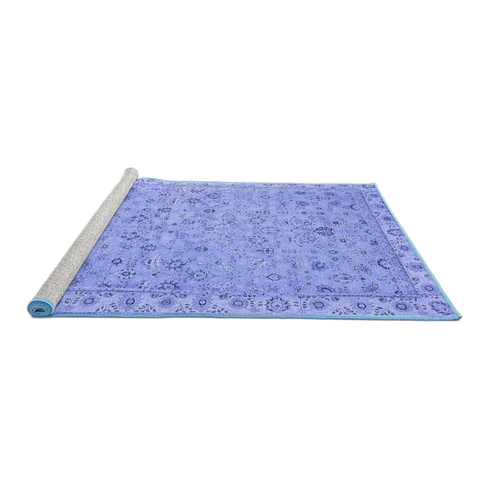 Sideview of Machine Washable Oriental Blue Traditional Rug, wshabs2766blu