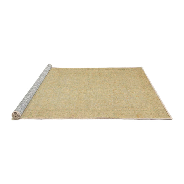 Sideview of Machine Washable Abstract Yellow Rug, wshabs2767