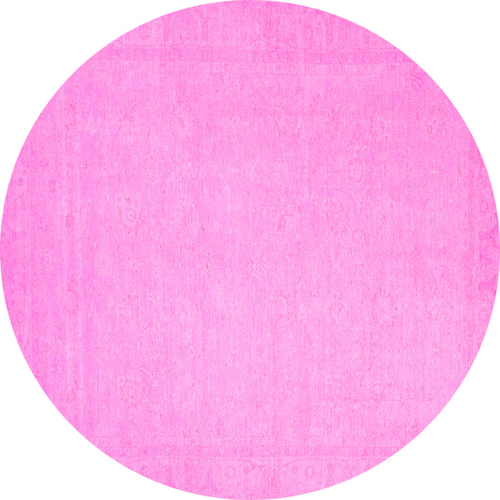 Round Abstract Pink Modern Rug, abs2767pnk