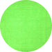 Round Abstract Green Modern Rug, abs2767grn