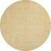 Round Machine Washable Abstract Yellow Rug, wshabs2767