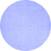 Round Abstract Blue Modern Rug, abs2767blu