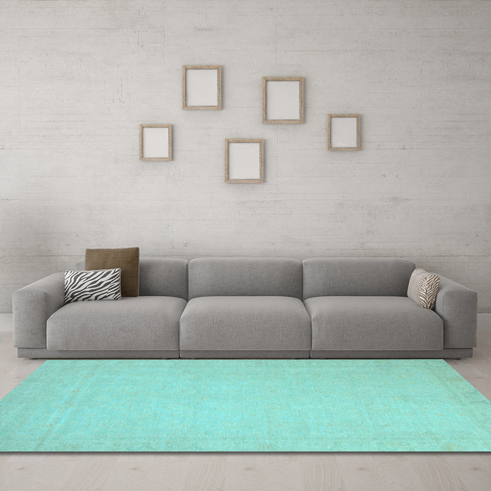 Machine Washable Abstract Light Blue Modern Rug in a Living Room, wshabs2767lblu