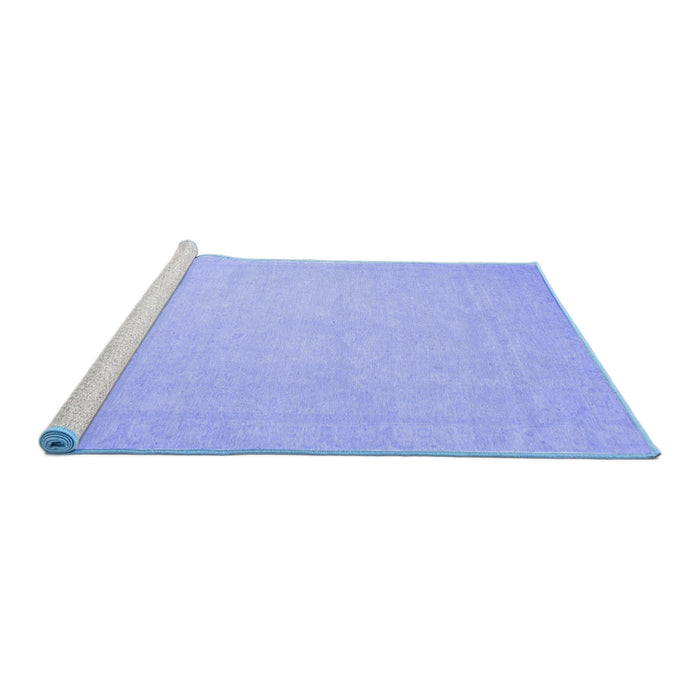 Sideview of Machine Washable Abstract Blue Modern Rug, wshabs2767blu