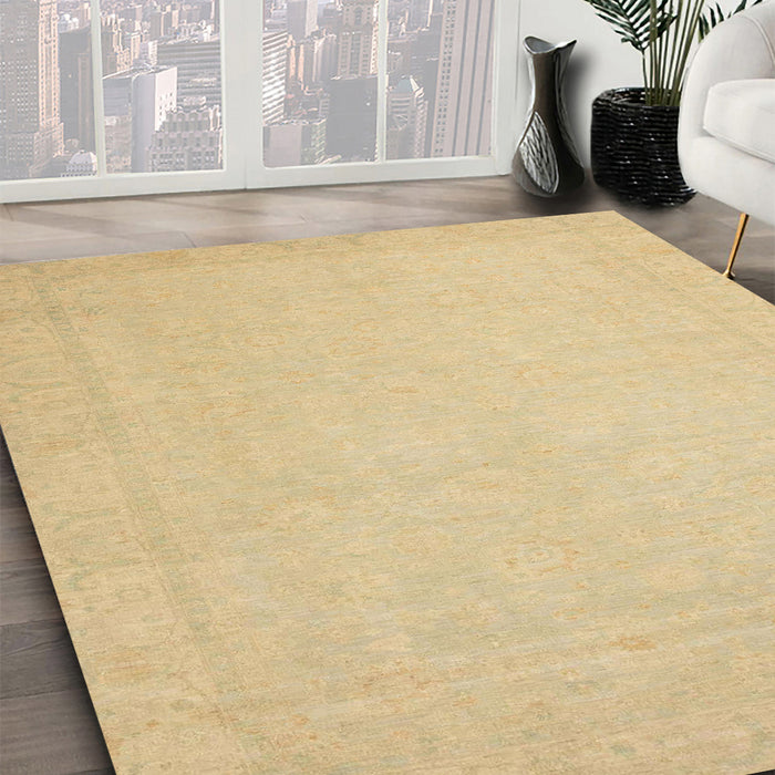 Abstract Yellow Modern Rug in Family Room, abs2767