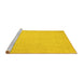 Sideview of Machine Washable Abstract Yellow Modern Rug, wshabs2767yw