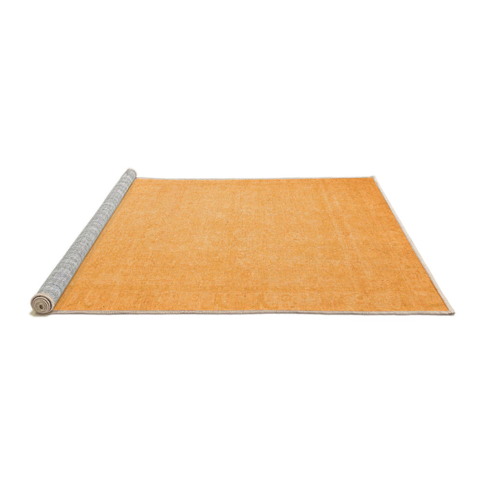 Sideview of Machine Washable Abstract Orange Modern Area Rugs, wshabs2767org