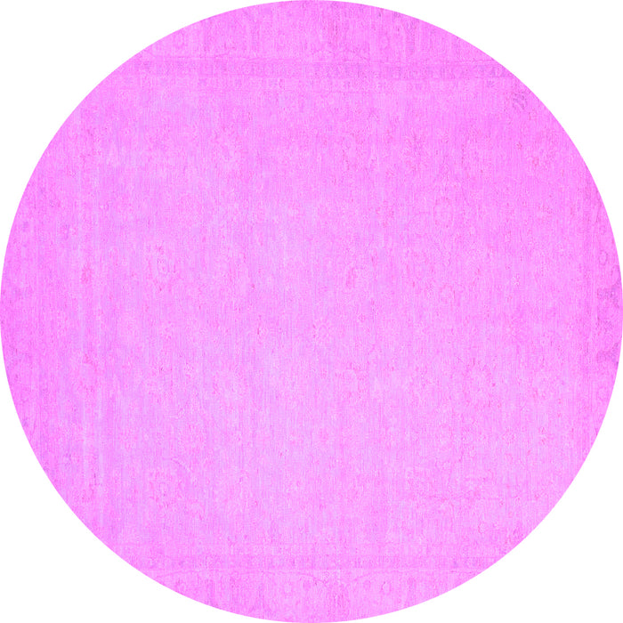 Round Abstract Purple Modern Rug, abs2767pur