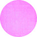 Round Abstract Purple Modern Rug, abs2767pur