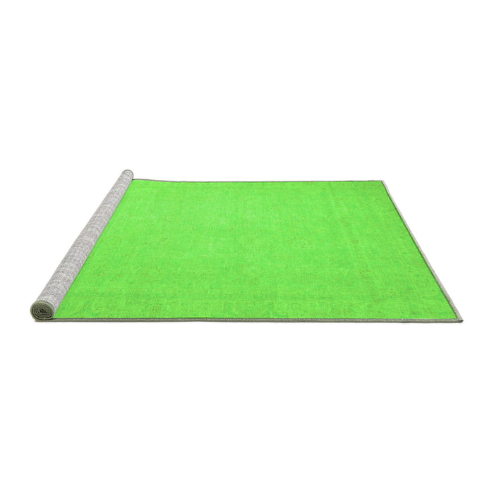 Sideview of Machine Washable Abstract Green Modern Area Rugs, wshabs2767grn