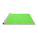 Sideview of Machine Washable Abstract Green Modern Area Rugs, wshabs2767grn