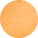 Round Abstract Orange Modern Rug, abs2767org