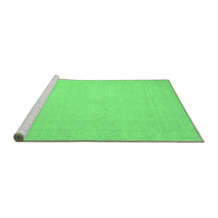 Sideview of Machine Washable Abstract Emerald Green Modern Area Rugs, wshabs2767emgrn