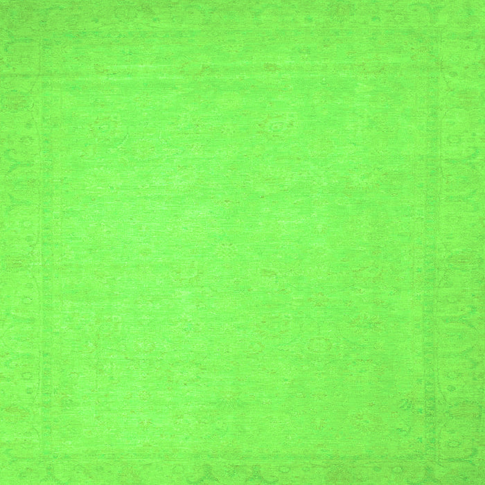 Square Machine Washable Abstract Green Modern Area Rugs, wshabs2767grn