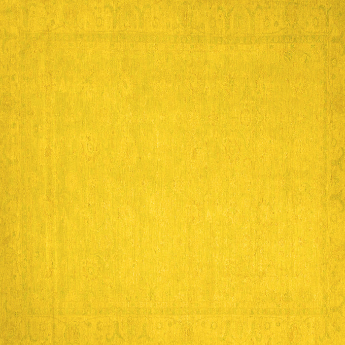 Square Abstract Yellow Modern Rug, abs2767yw