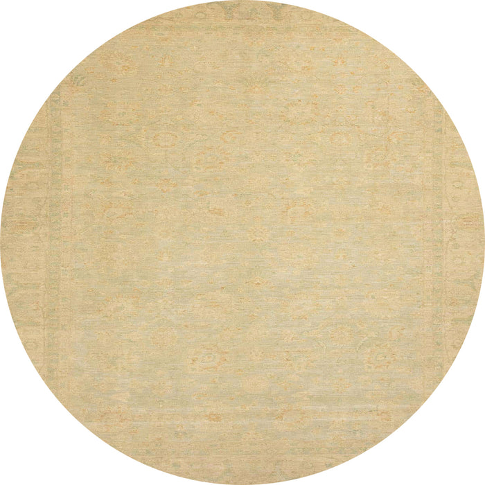 Round Abstract Yellow Modern Rug, abs2767