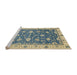 Sideview of Machine Washable Abstract Green Rug, wshabs2768