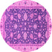 Round Oriental Pink Traditional Rug, abs2768pnk