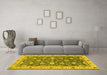 Machine Washable Oriental Yellow Traditional Rug in a Living Room, wshabs2768yw