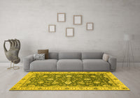 Machine Washable Oriental Yellow Traditional Rug, wshabs2768yw