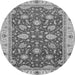 Round Oriental Gray Traditional Rug, abs2768gry