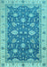 Machine Washable Oriental Light Blue Traditional Rug, wshabs2768lblu