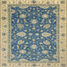 Square Abstract Green Oriental Rug, abs2768