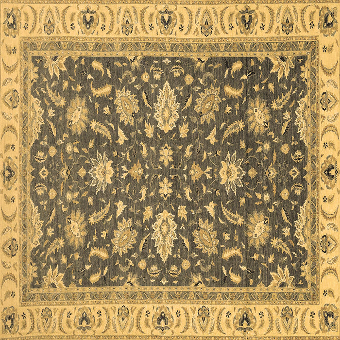 Square Machine Washable Oriental Brown Traditional Rug, wshabs2768brn