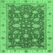 Square Oriental Emerald Green Traditional Rug, abs2768emgrn