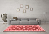 Machine Washable Oriental Red Traditional Rug, wshabs2768red