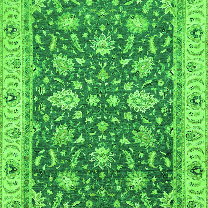 Machine Washable Oriental Green Traditional Area Rugs, wshabs2768grn