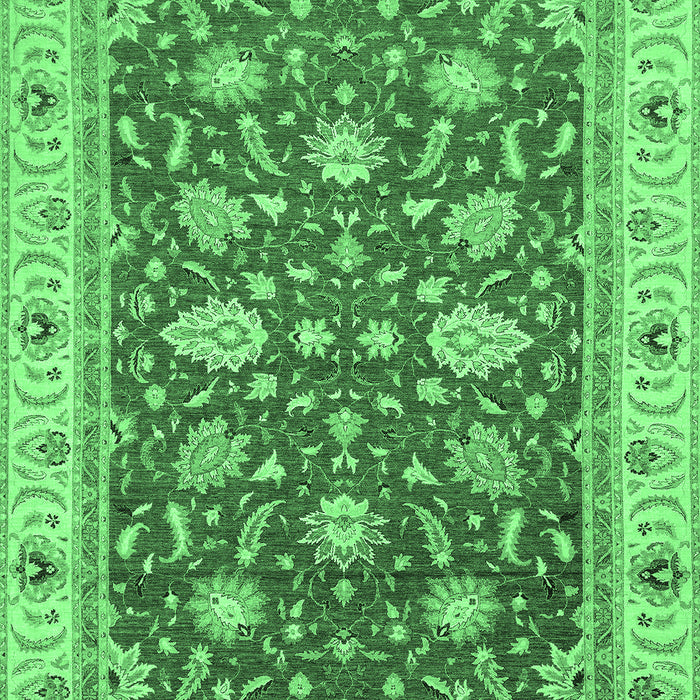 Machine Washable Oriental Emerald Green Traditional Area Rugs, wshabs2768emgrn
