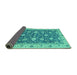 Sideview of Oriental Turquoise Traditional Rug, abs2768turq