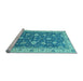 Sideview of Machine Washable Oriental Light Blue Traditional Rug, wshabs2768lblu