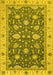 Machine Washable Oriental Yellow Traditional Rug, wshabs2768yw