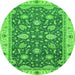 Round Oriental Green Traditional Rug, abs2768grn