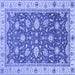 Square Machine Washable Oriental Blue Traditional Rug, wshabs2768blu