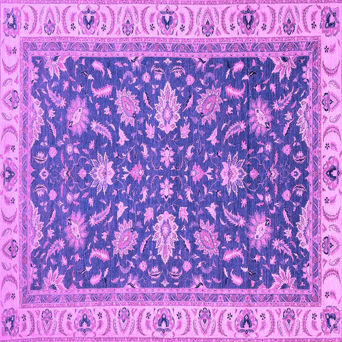 Square Machine Washable Oriental Purple Traditional Area Rugs, wshabs2768pur