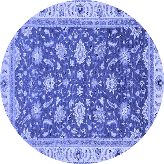 Round Oriental Blue Traditional Rug, abs2768blu