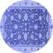 Round Oriental Blue Traditional Rug, abs2768blu