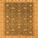 Square Machine Washable Oriental Orange Traditional Area Rugs, wshabs2769org