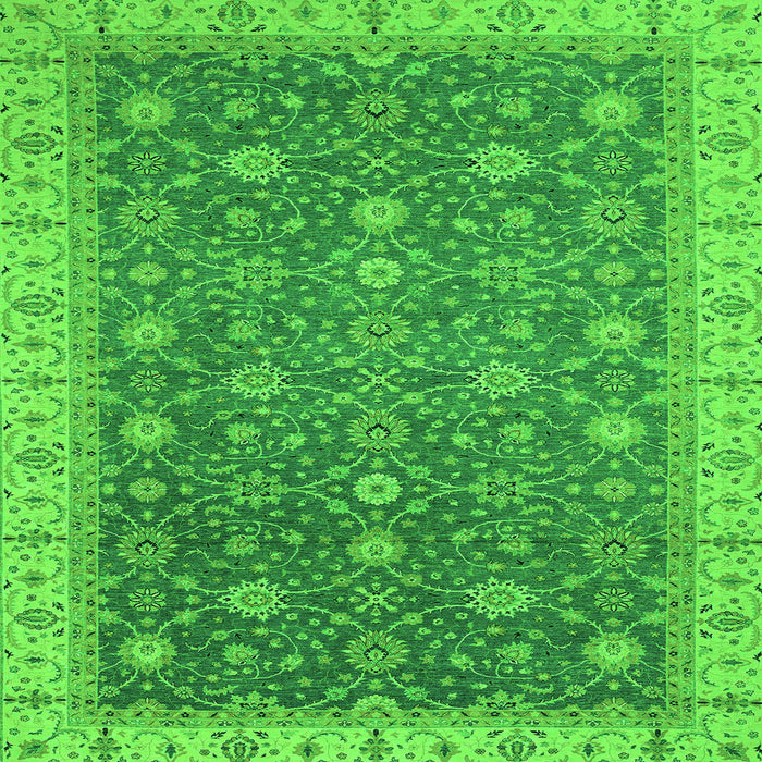 Square Oriental Green Traditional Rug, abs2769grn