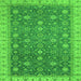 Square Oriental Green Traditional Rug, abs2769grn