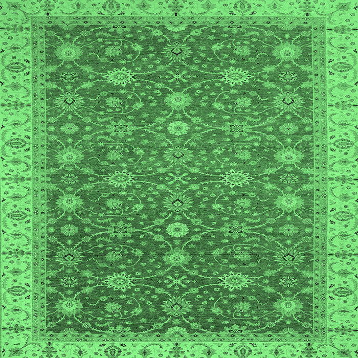 Square Oriental Emerald Green Traditional Rug, abs2769emgrn