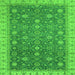 Square Machine Washable Oriental Green Traditional Area Rugs, wshabs2769grn