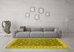 Machine Washable Oriental Yellow Traditional Rug in a Living Room, wshabs2769yw