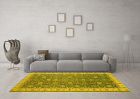 Machine Washable Oriental Yellow Traditional Rug, wshabs2769yw